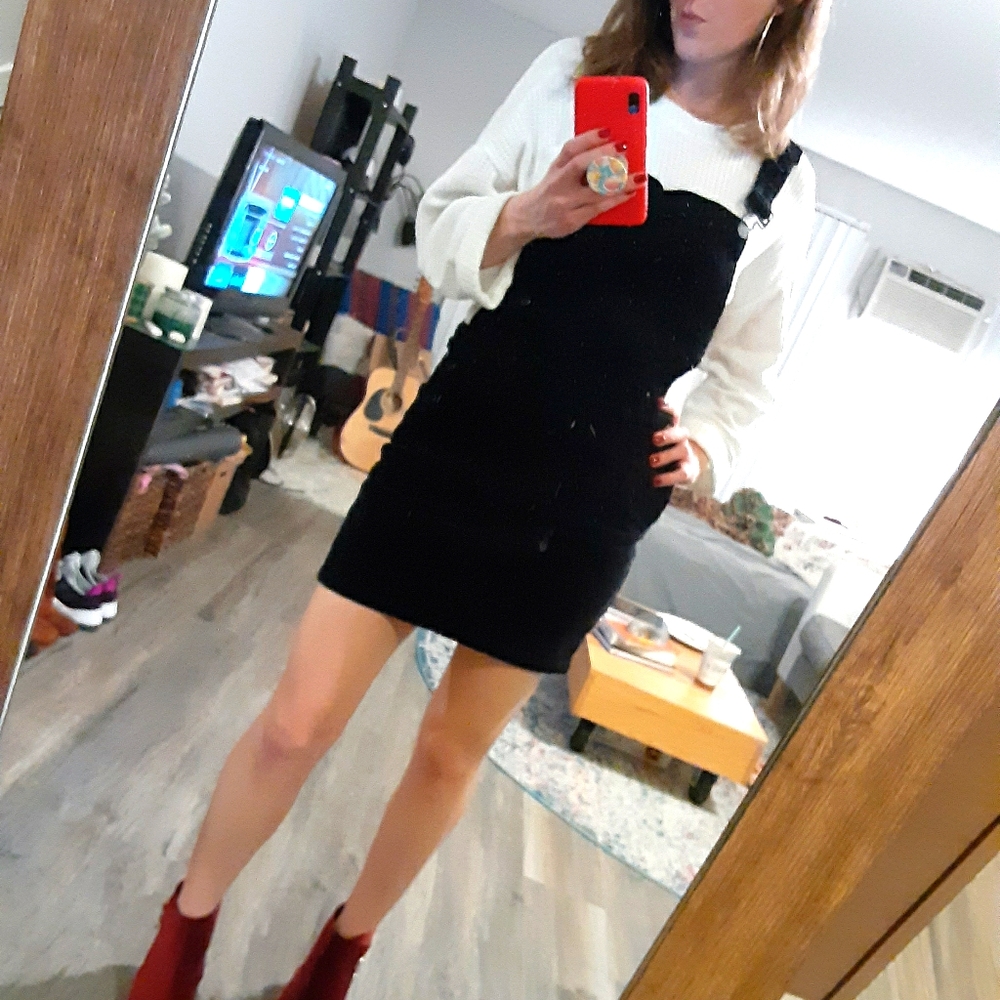 corduroy overall mini dress / jumper